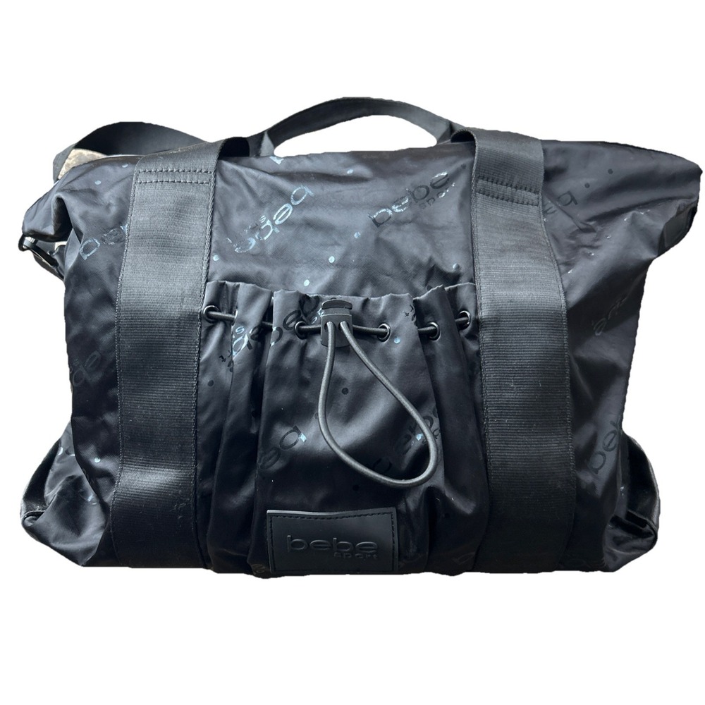 Bebe Sports Small Duffle Gym Bag Black Women's